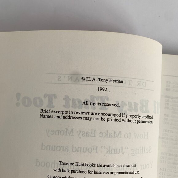 I'll Buy That Too Dr. Tony Hyman Vintage Reselling How-To Book Softcover - Picture 2 of 5